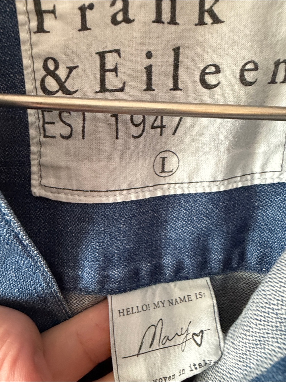 Frank & Eileen Mary Distressed Denim Dress in Vintage Wash Size L - Picture 5 of 6